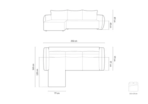 Kaelle sofa bed with ottoman