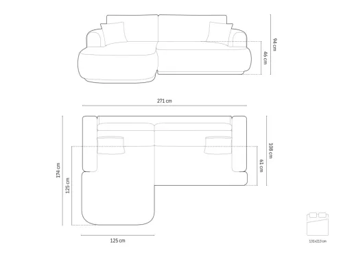 Ella sofa bed with ottoman
