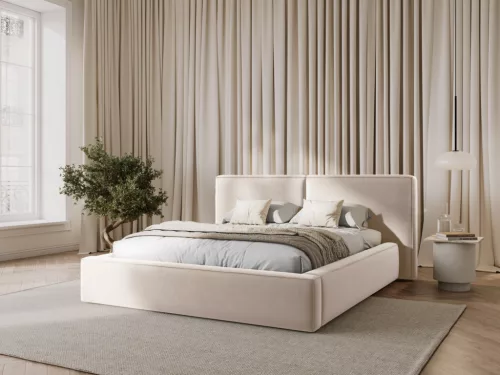 Jodie double bed with double headboard
