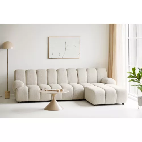 Taza 3,5 seater sofa, with pouf, right