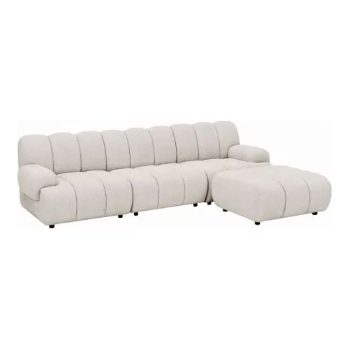 Taza 3,5 seater sofa, with pouf, right