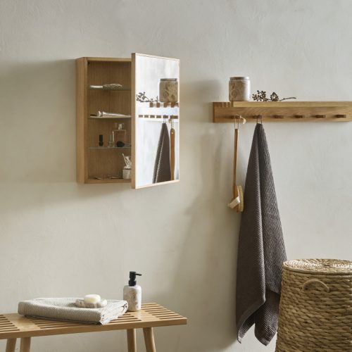 Raukstad turquoise bathroom cabinet