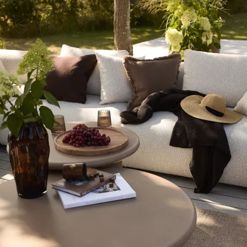 Faro két személyes kerti kanapé ottománnal, balos