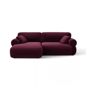 Ophelia 4 személyes sarokkanapé, balos, bársony