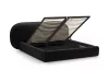 Ovalo ágyneműtartós ágy, bársony