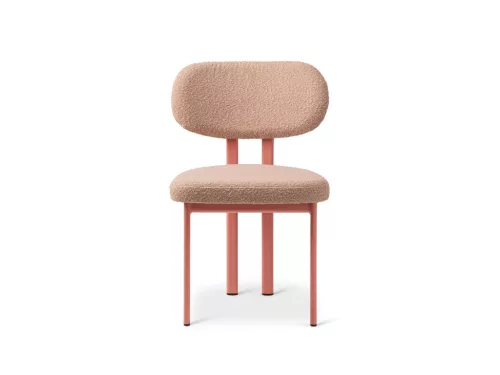 Sam design szék, púderrózsaszín, bouclé, 51 x 52 x 82 cm, Baloo 2072