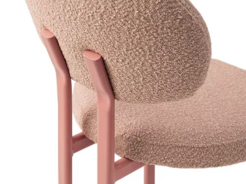 Sam design szék, púderrózsaszín, bouclé, 51 x 52 x 82 cm, Baloo 2072