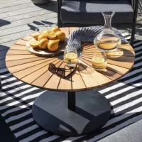 Wooden outdoor side tables